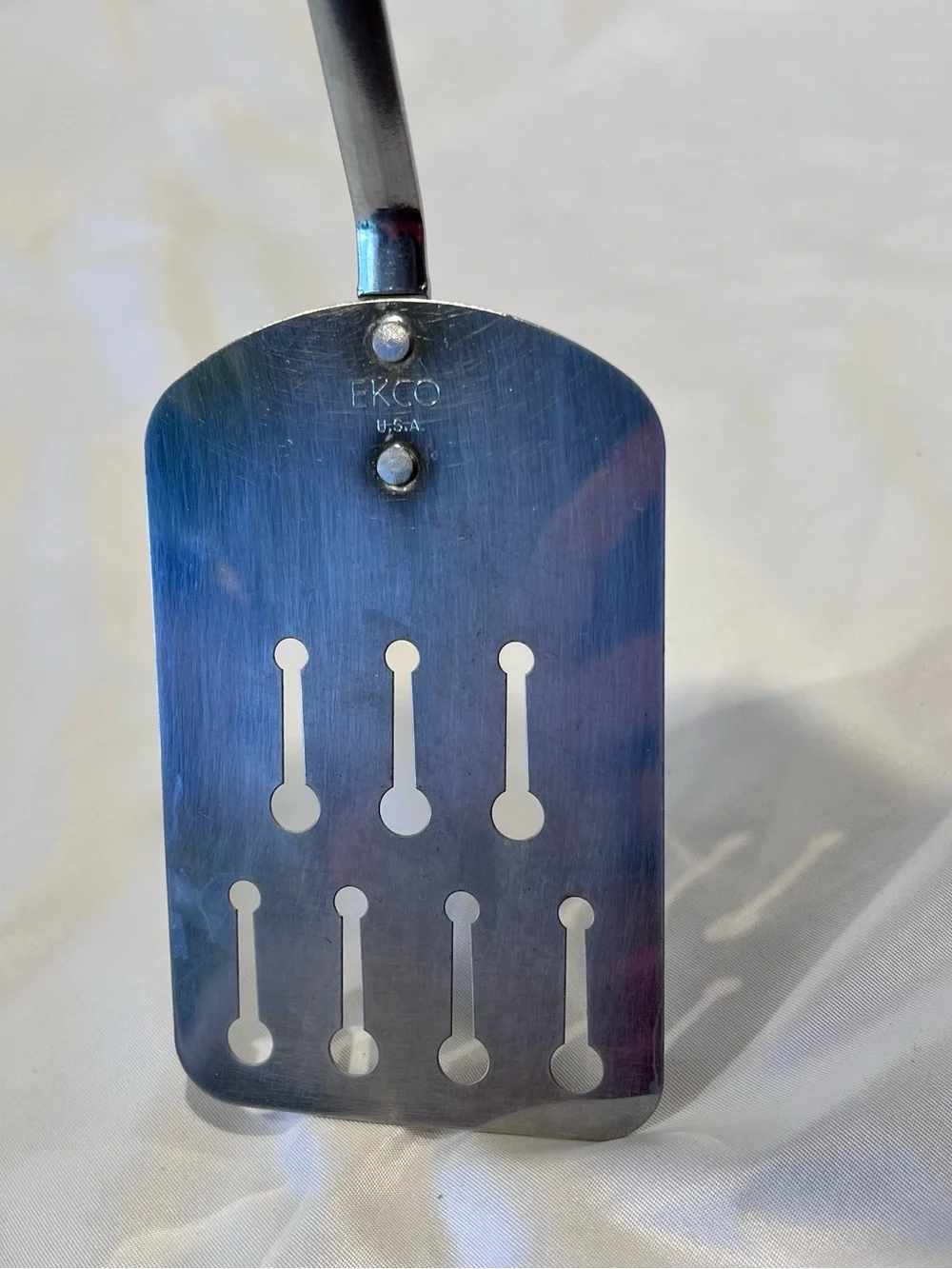 Vintage EKCO USA Stainless Steel Keyhole Slotted Turner Spatula